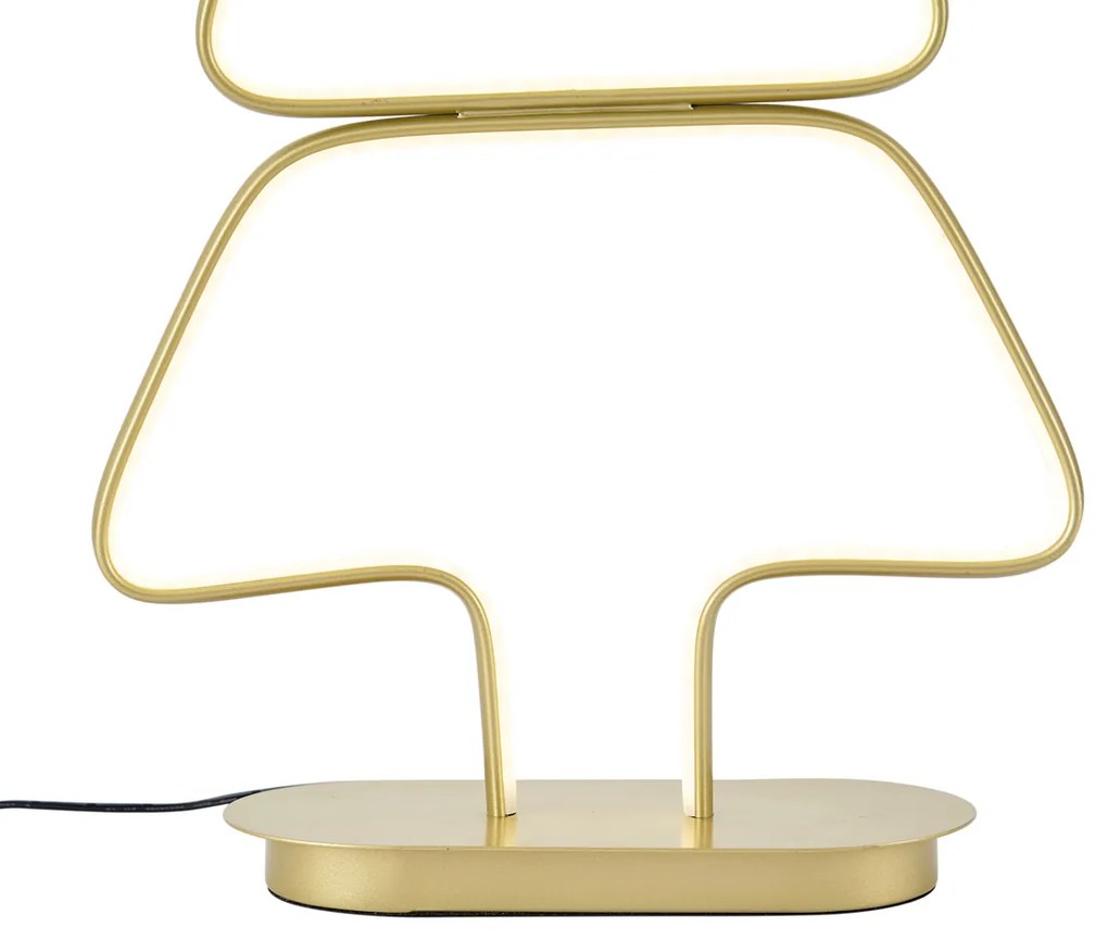 Świąteczna lampa stołowa Arbre, złota choinka z diodą LED