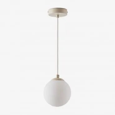 Lampa Sufitowa Ø12 Cm Z Żelaza Z Kulą Szklaną Uvol Kremowa Tapioca - Sklum
