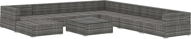 Szaro-kremowy 9-częściowy wypoczynkowy zestaw do ogrodu S5-H08