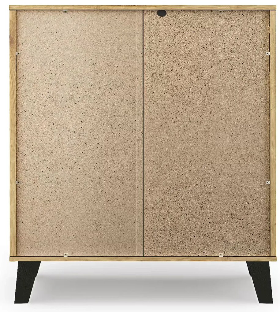 Komoda z 3 szufladami do sypialni dąb artisan + kaszmir G2-S61