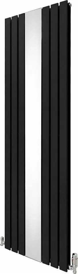 Grzejnik i zawory z płaskim lustrem - 1800 mm x 565 mm - czarny