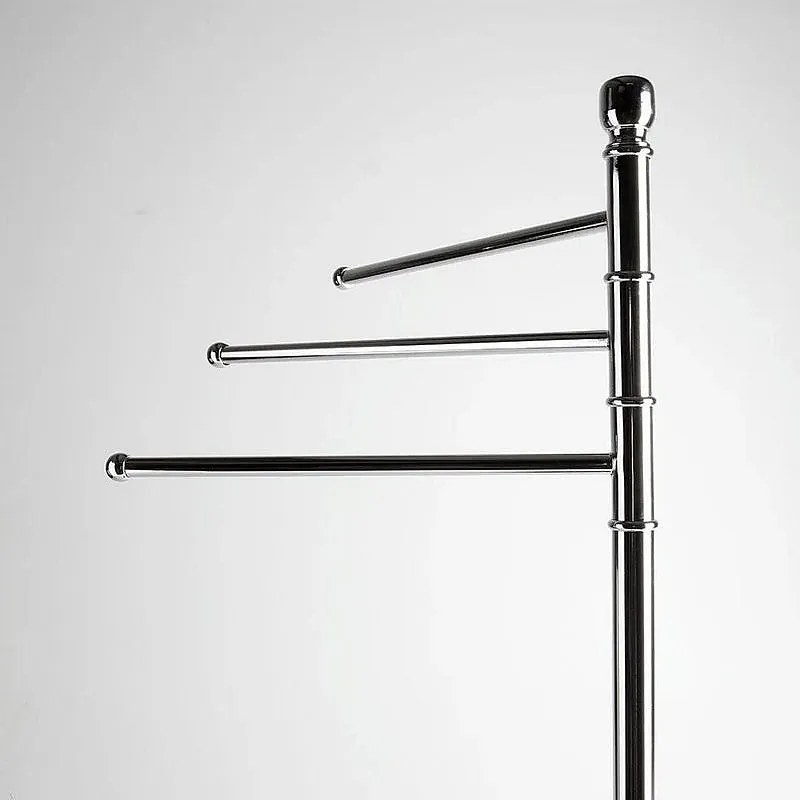 Lampa stojąca z 3 uchwytami na ręczniki "Matthias" ze stali chromowanej