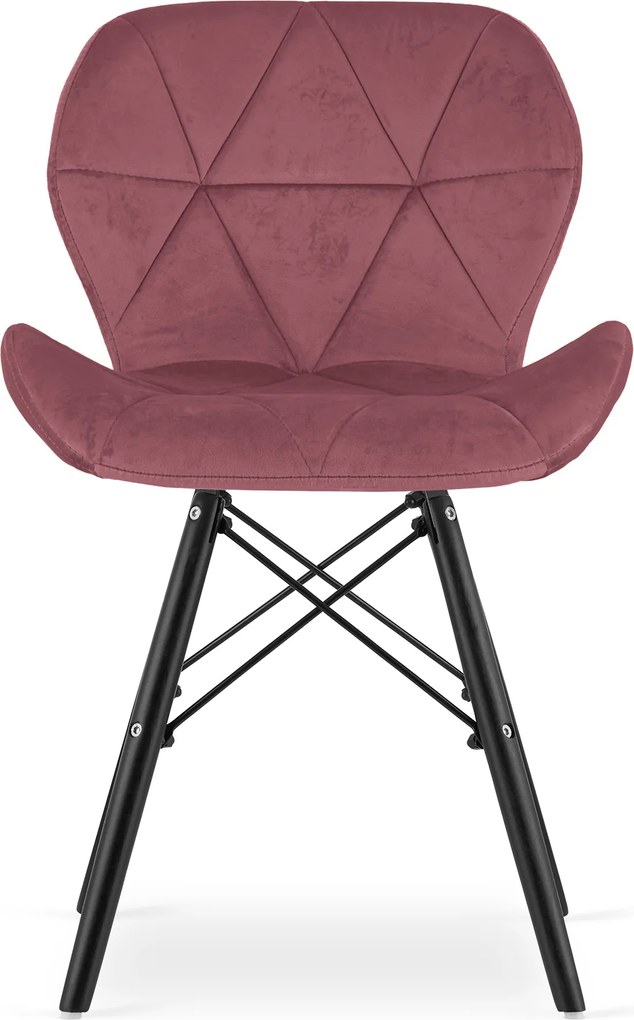 Krzesło LAGO Aksamit - ciemny róż / nogi czarne