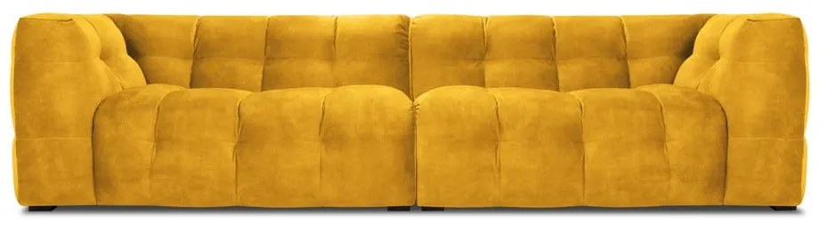 Żółta aksamitna sofa Windsor &amp; Co Sofas Vesta, 280 cm