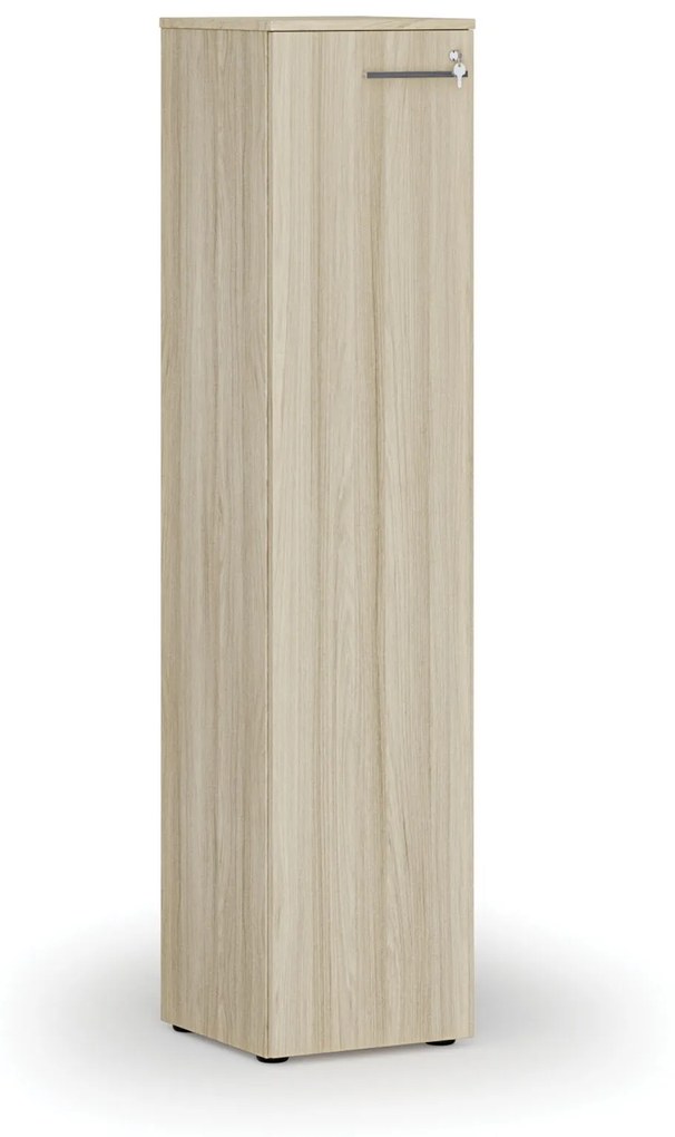 Szafa biurowa wąska PRIMO WOOD, 1781 x 400 x 420 mm, dąb naturalny