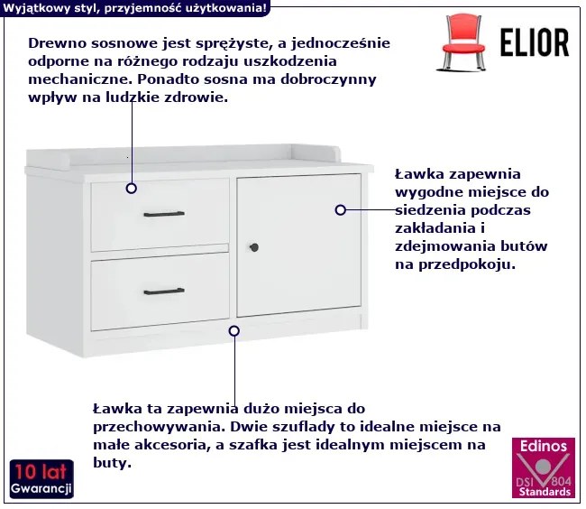 Szafka z siedziskiem biała - Molari
