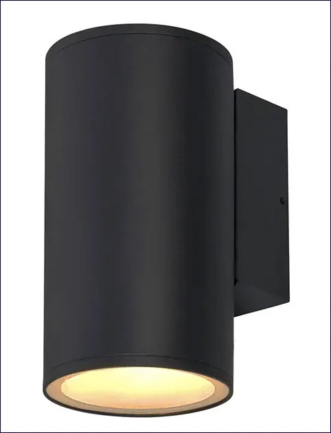 Czarny zewnętrzny kinkiet tuba - 2X D177 M0-B75