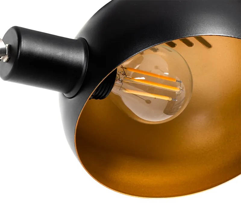Designerska lampa podłogowa czarna ze złotem 5-światłowa - Sixties MarmoDesignerski Oswietlenie wewnetrzne
