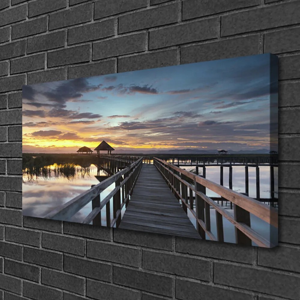 Obraz na płótnie Monumentalny Most nad Rzeką