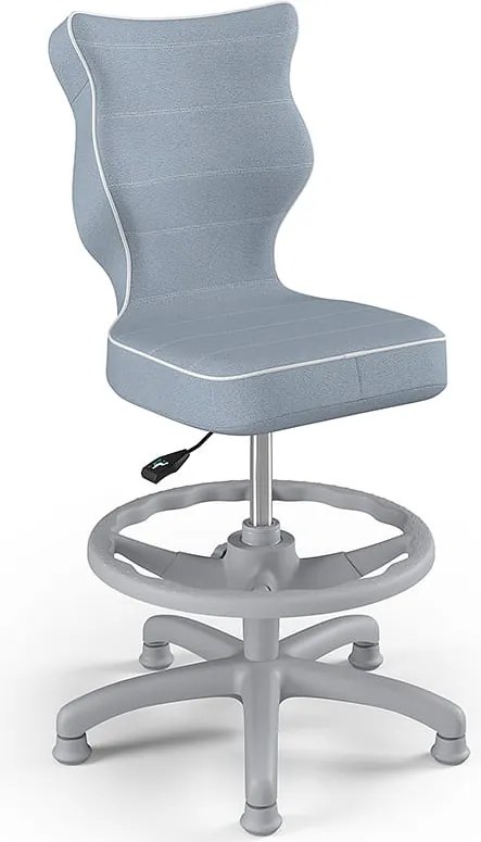 Obrotowe krzesło dziecięce z podnóżkiem Petit Grey rozmiar 3 (119-142 cm)
