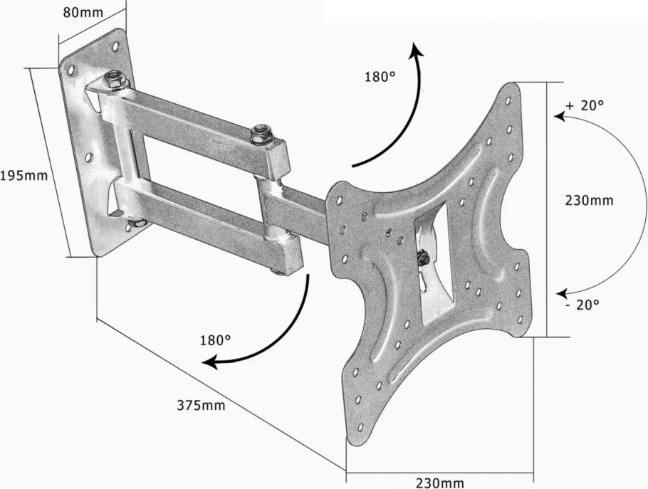 Uchwyt ścienny mały ze standardem VESA 37''