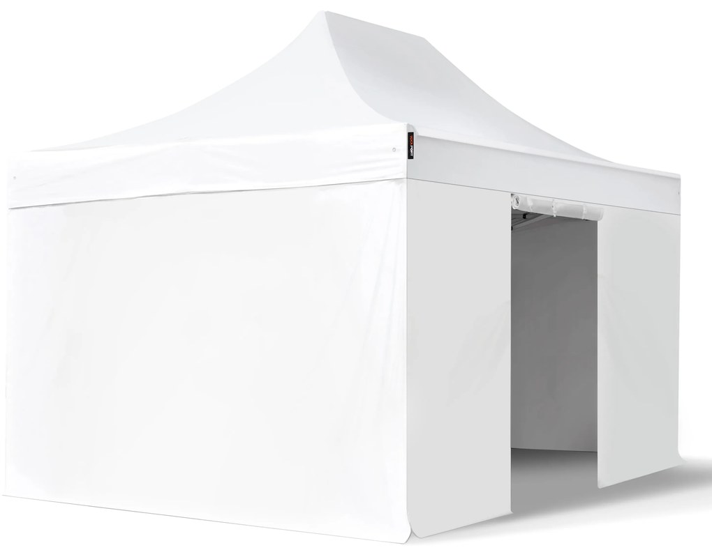 TOOLPORT 3x4,5 m Namiot Ekspresowy, PREMIUM Stal 40mm, ze ścianami bocznymi, bez okien, biały - (600061)
