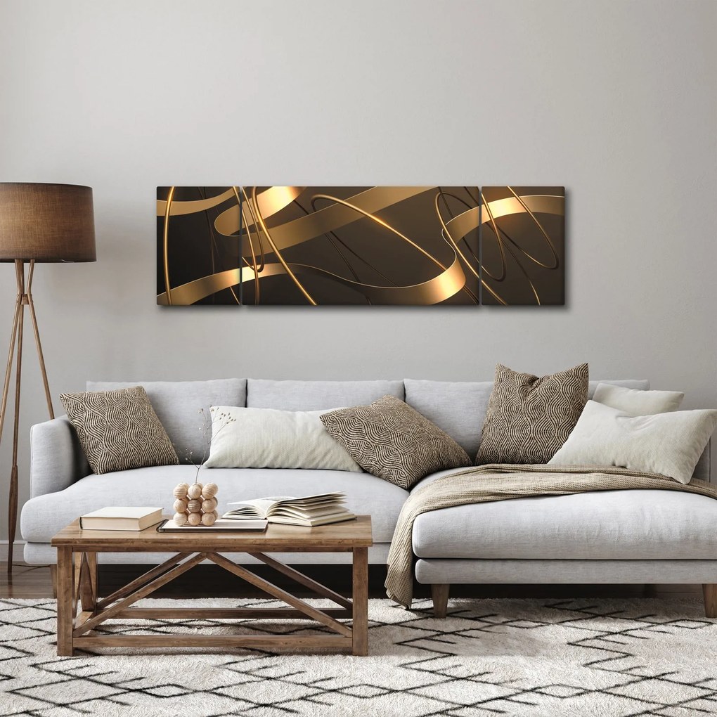 Obraz - Brązowe wstążki (170x50 cm)