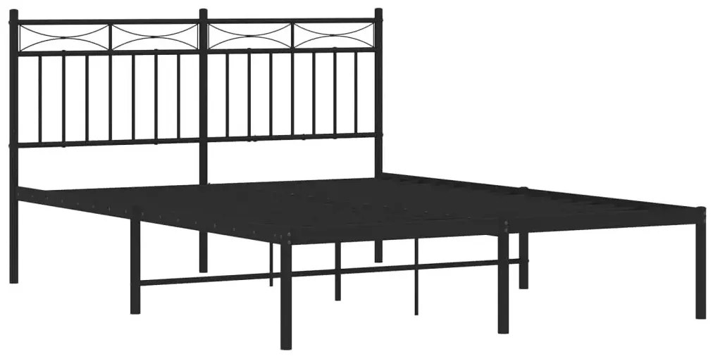Czarne metalowe łóżko małżeńskie 180x200 cm B7-E42