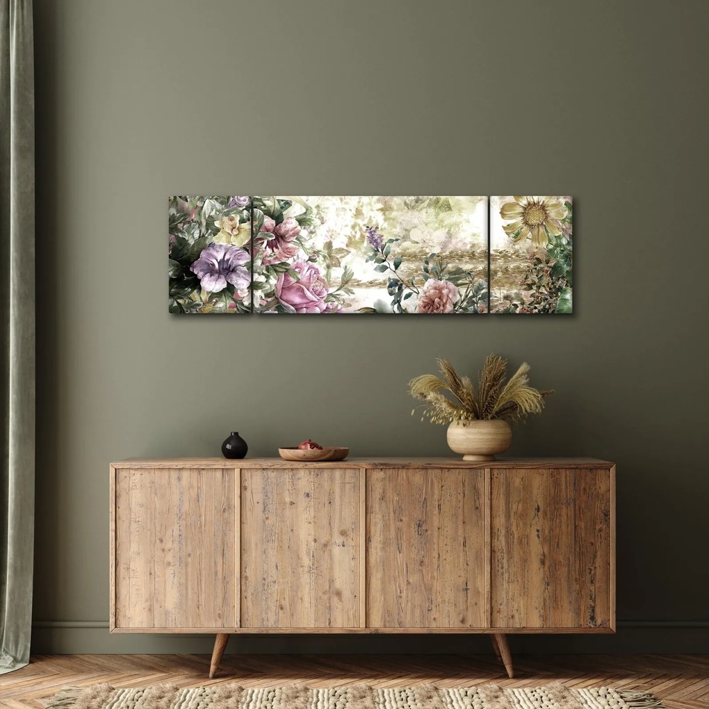 Obraz - Designerskie kwiaty (170x50 cm)