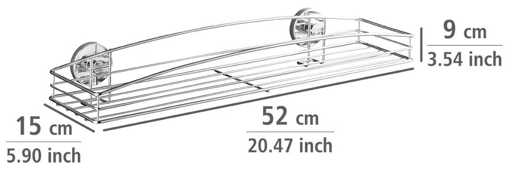 Półka łazienkowa MILAZZO, Vacuum-Loc - stal chromowana, WENKO