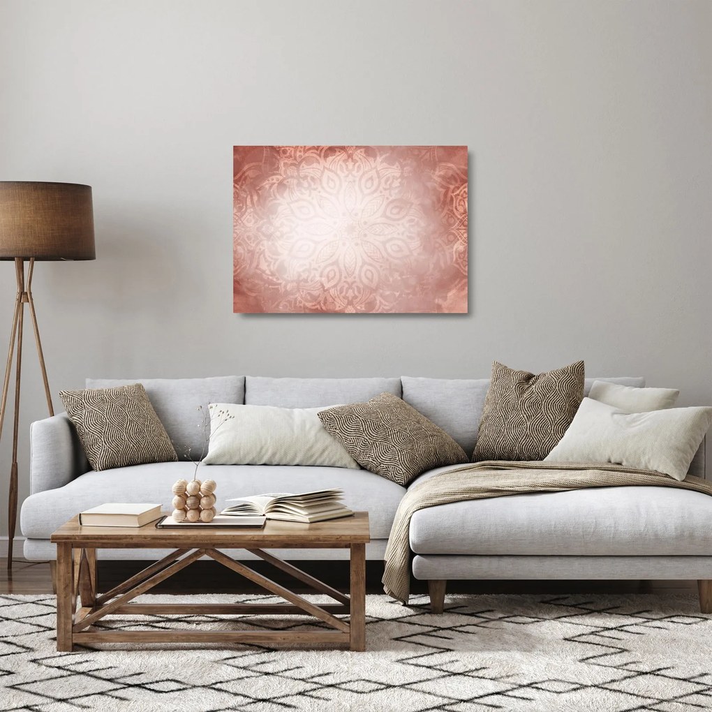 Obraz na szkle - Różowa mandala (70x50 cm)