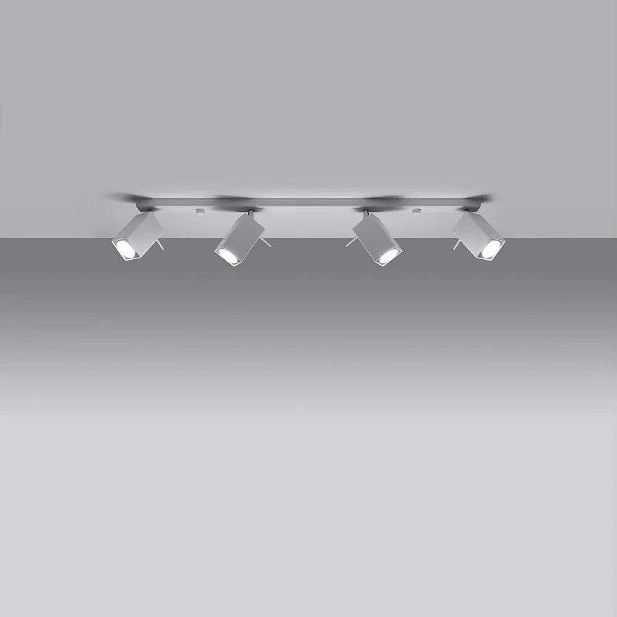Plafony nowoczesny Briow, stal - 4 źródło światła 3000K - L.80 x H.16 cm - biały
