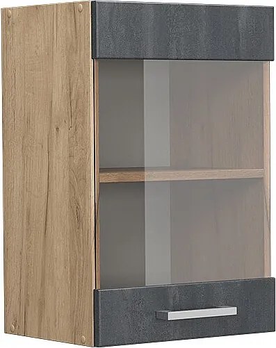 Szklana szafka kuchenna czarny beton 40x31x60 r-line