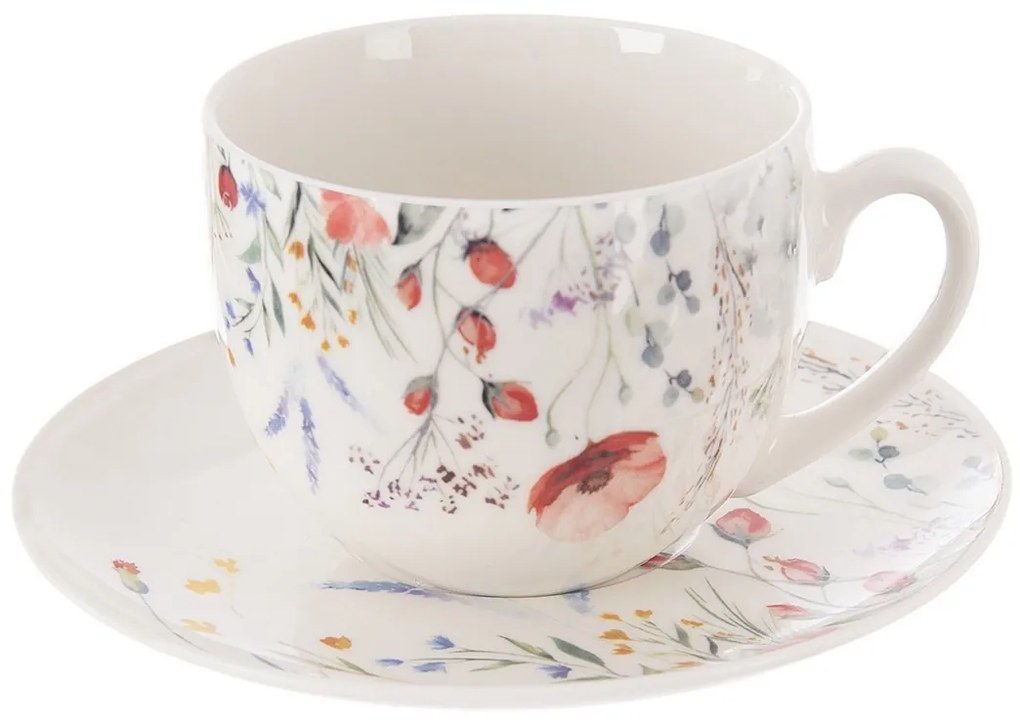 Orion Porcelanowy kubek z spodkiem Mak, 0,28 l