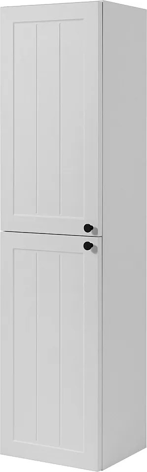 Szafka łazienkowa biała, 35 x 136 x 27 cm, uchwyt czarny