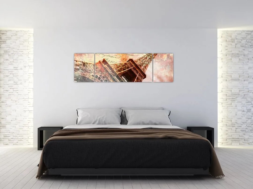 Obraz - Wieża Eiffla w stylu vintage (170x50 cm)