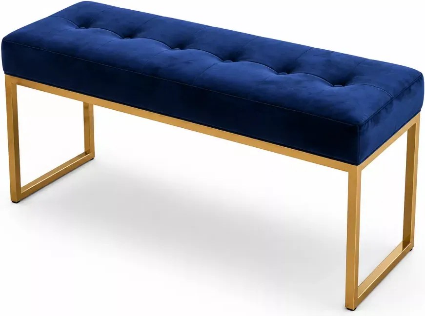 Elegancka ławka Europa 2 z metalową ramą i pikowanym siedziskiem do przedpokoju