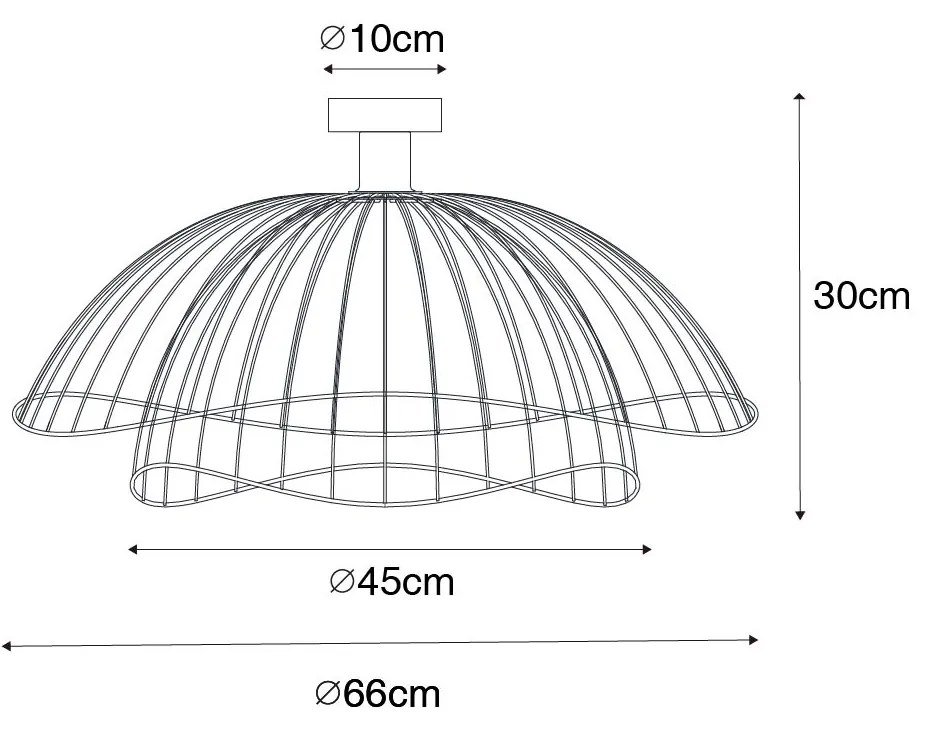 Designerska lampa sufitowa brązowa 45 cm - PuaDesignerski Oswietlenie wewnetrzne