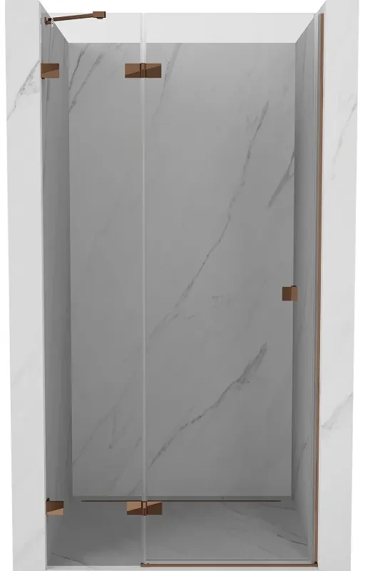 Mexen Lunar drzwi prysznicowe uchylne lewe 100 cm, transparent, różowe złoto - 834-100-000-60-00-L