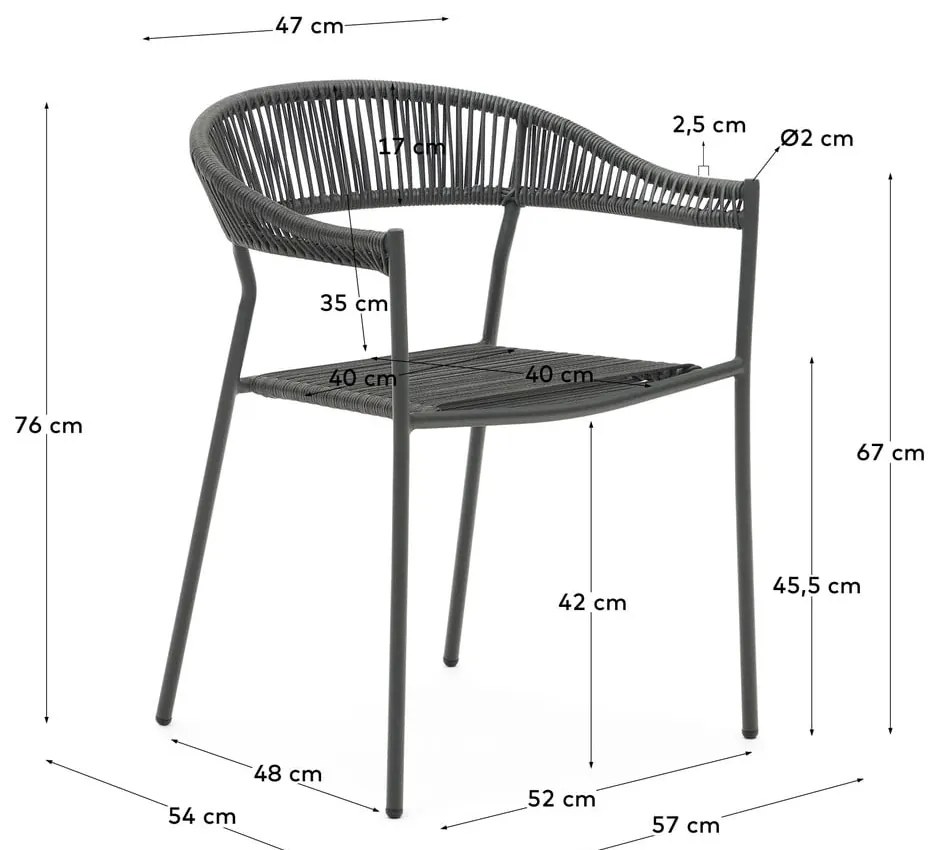 Szare krzesła z imitacji rattanu zestaw 4 szt. Futadera – Kave Home