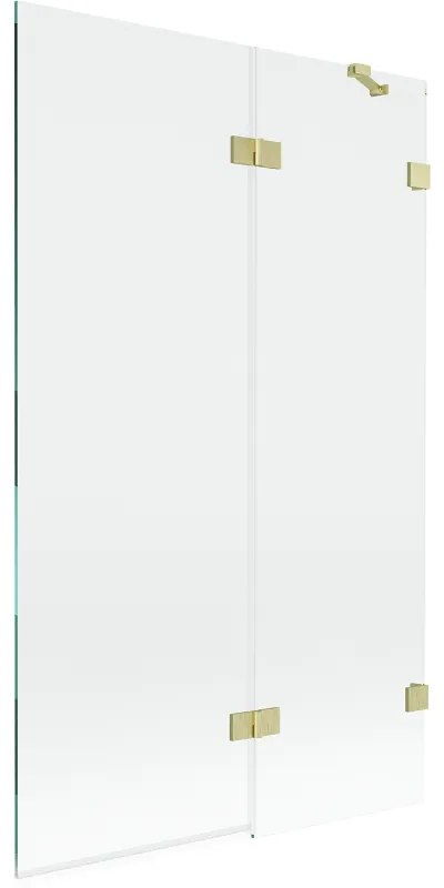 Mexen Lunar parawan nawannowy 2-skrzydłowy prawy 110 x 150 cm, transparent, złoty szczotkowany - 897-110-100-55-00-P