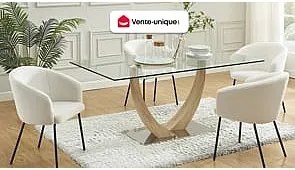 Zestaw 2 krzeseł z podłokietnikami z tkaniny bouclette i czarnego metalu - Kremowy - MORONI