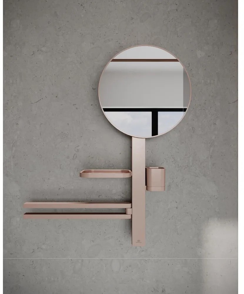 Lustro z półką/z wieszakiem ścienne ø 33 cm ALU+ – Ideal Standard