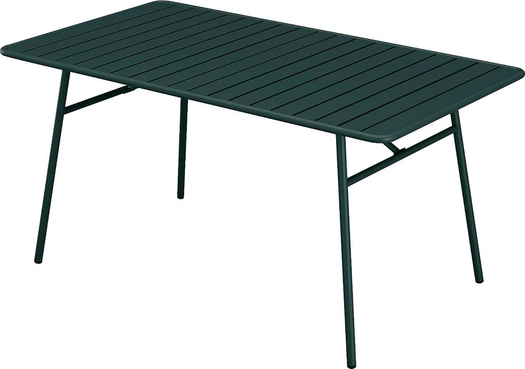 Stół ogrodowy o dł. 160 cm z metalu - Butelkowa zieleń - MIRMANDE marki MYLIA