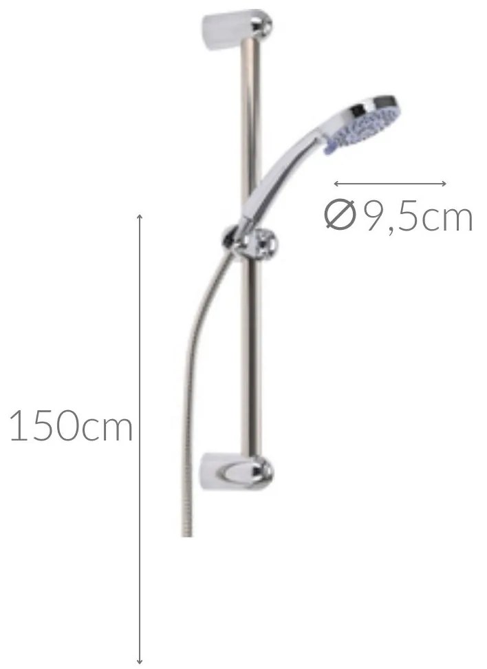 Zestaw prysznicowy ze słuchawką prysznicową 5-funkcyjną, Ø 9,5 cm