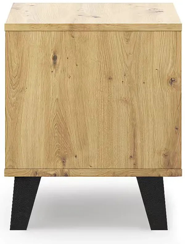 Stolik nocny do sypialni skandynawskiej dąb artisan + biały M7-M15