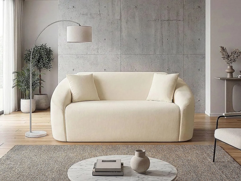 Sofa 2-osobowa "Ondine" z tkaniny prostej - beżowa
