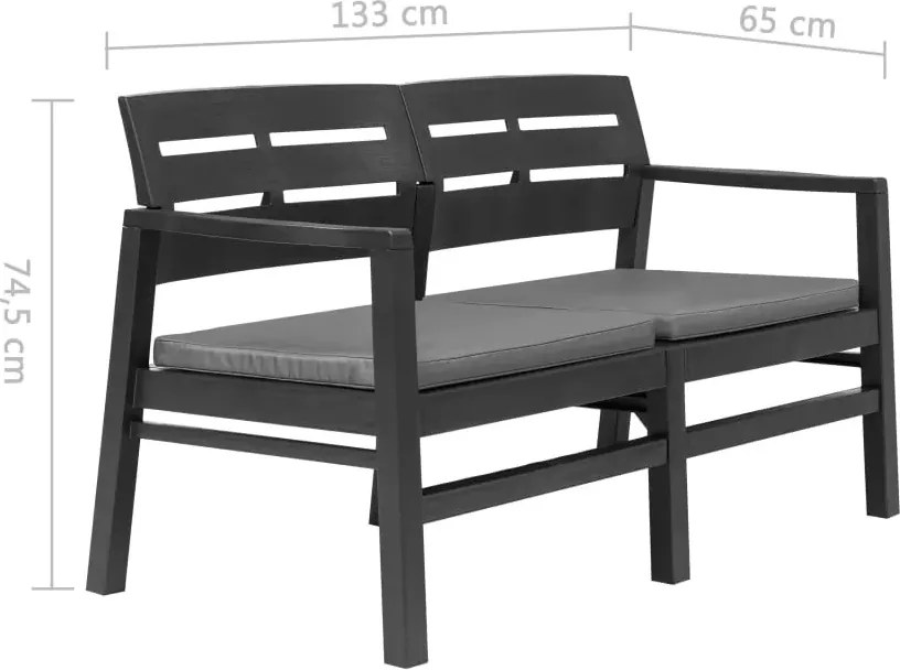 Ławka dwuosobowa z poduszkami Nikita