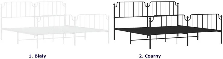 Industrialne białe łóżko metalowe z zagłówkiem 120x200 cm - Barold