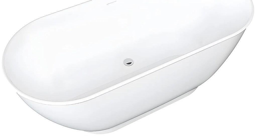 Wanna wolnostojąca owalna – 240 l – 170 × 75 × 60 cm (dł. × szer. × wys.) – kolor biały – akrylowa - MOBULA