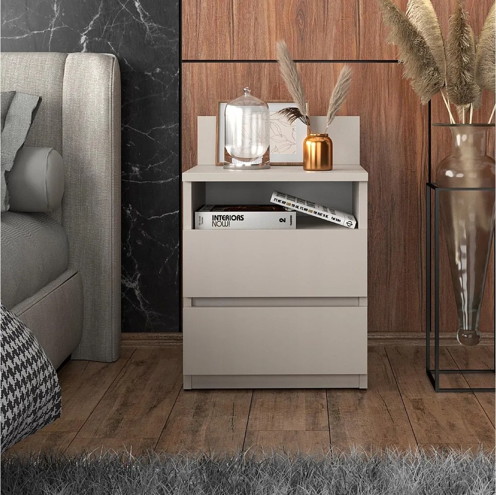 Duża Szafka Nocna Kaszmir 40 CM 2 Szuflady 1 Półka Stolik Nakastlik 40x32x59 CM