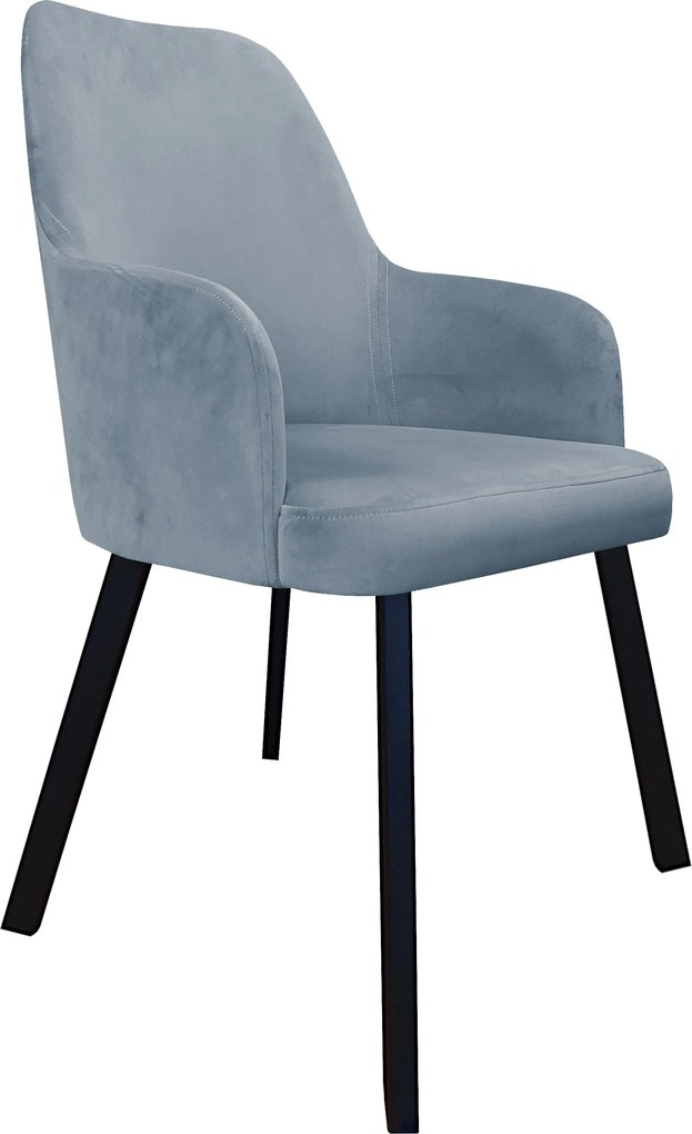 Krzesło WESTA tkanina Welur noga metalowa : Kolor nogi - Czarna profil, Kolor tkaniny - VELVET - BL06, Typ siedziska - Siedzisko stałe