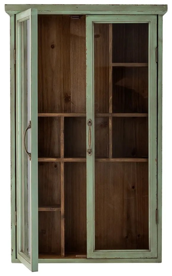 Zielona witryna z litego drewna jodłowego 50x80x13,5 cm Hazem – Bloomingville
