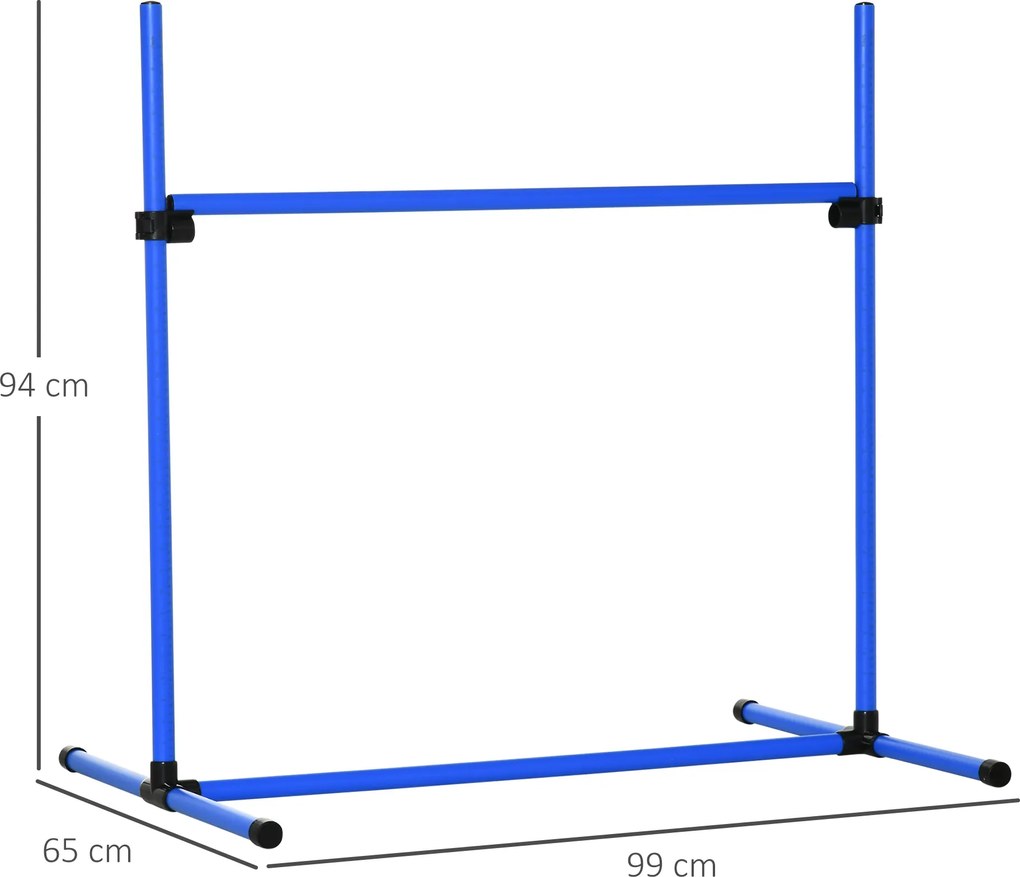 Agility słupki do slalomu stacjonata 4 x płotek do treningu niebieski pawhut