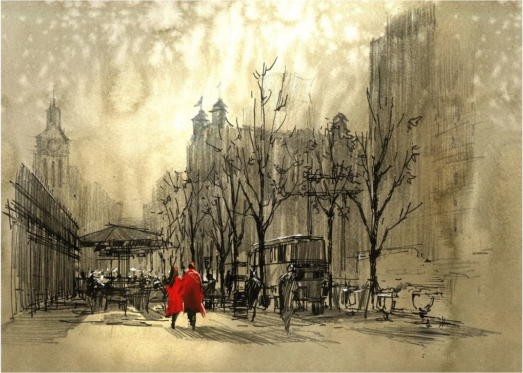 Obraz - Szkic miasta (70x50 cm)