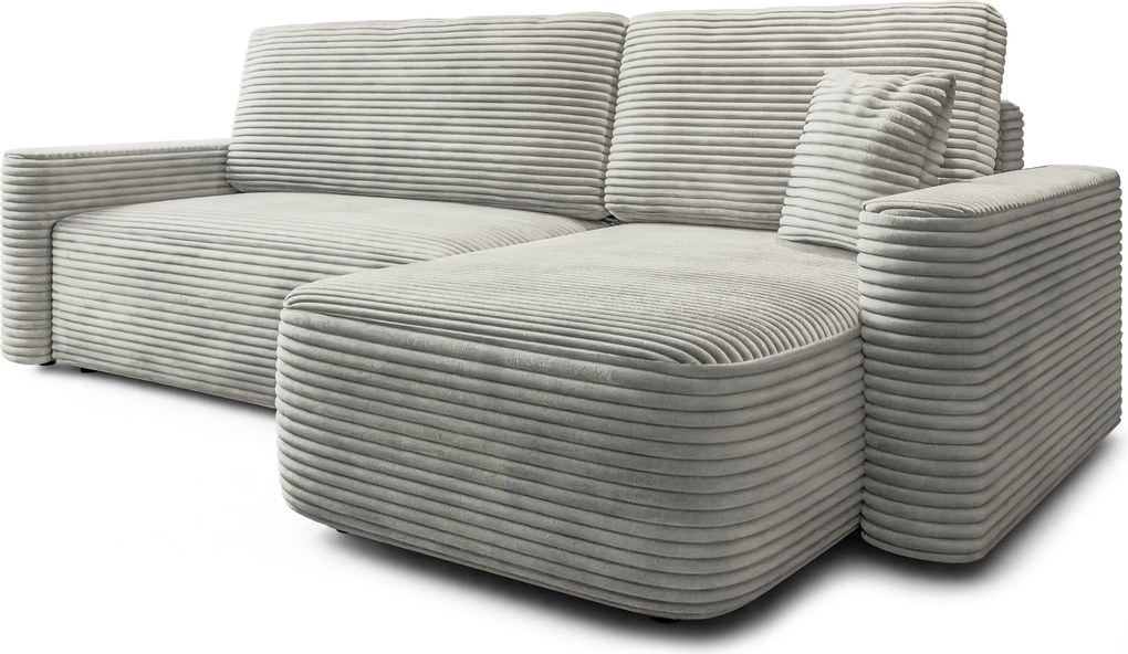 Masseno Narożnik NERI z funkcją spania i pojemnikiem na pościel Narozniki L, Rozkładana sofa - Jasnoszary, TILIA 83