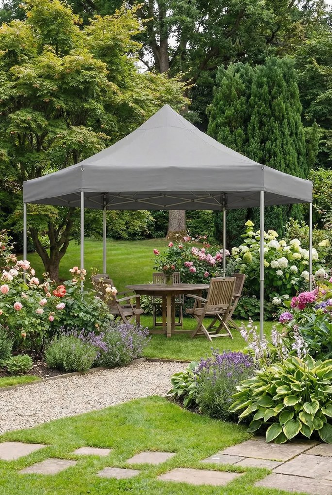 Szary rozkładany namiot ogrodowy M2-B01