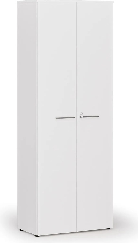 Szafa biurowa z drzwiami PRIMO WHITE, 800 x 420 x 2128 mm, biały