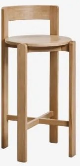Zestaw 4 Wysokich Stołków Z Drewna Dębowego Noreli ↑75 Cm & Roble - Sklum