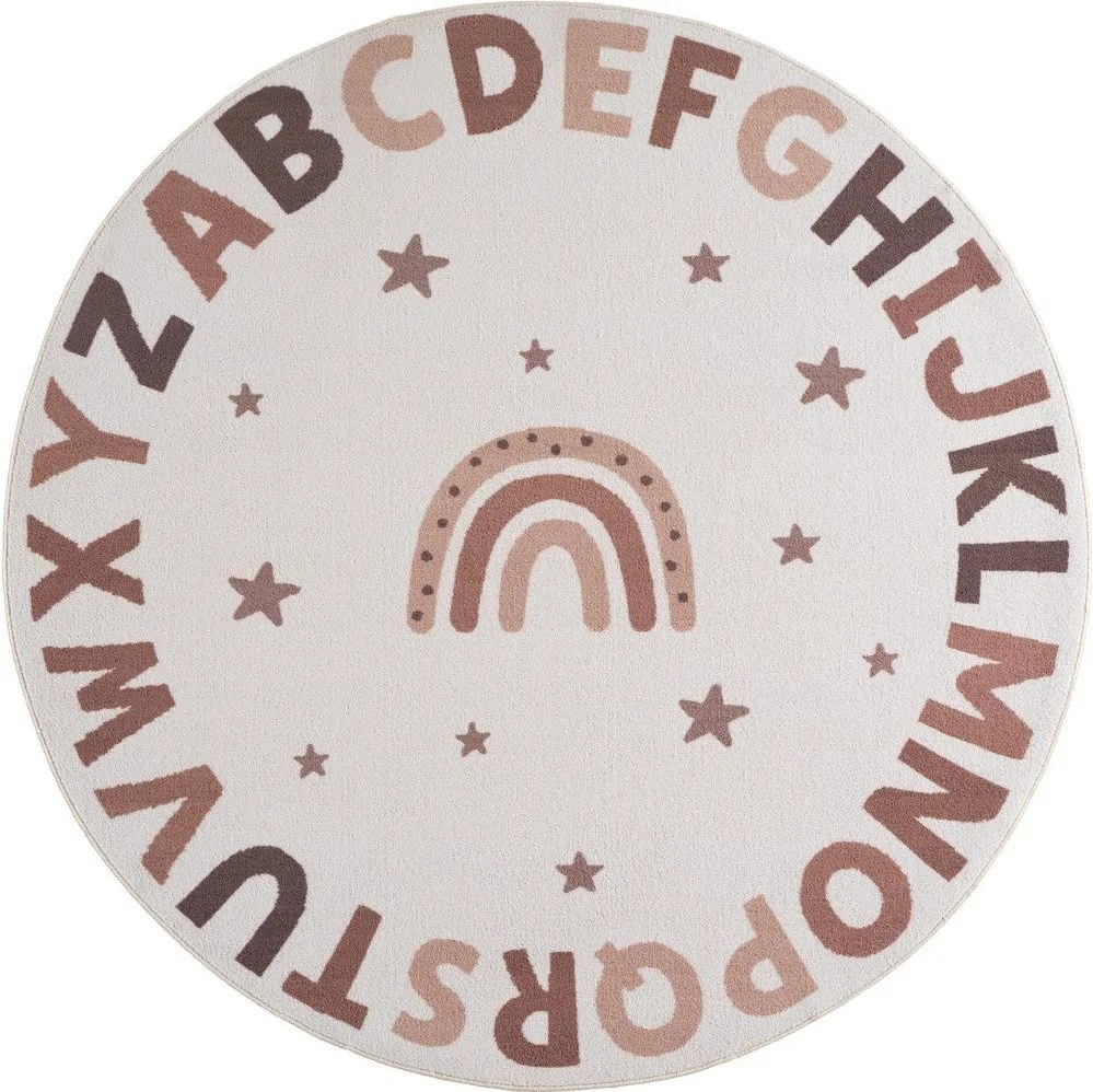 Kremowy dywan dziecięcy odpowiedni do prania ø120 cm Coco 1133 – Ayyildiz Carpets